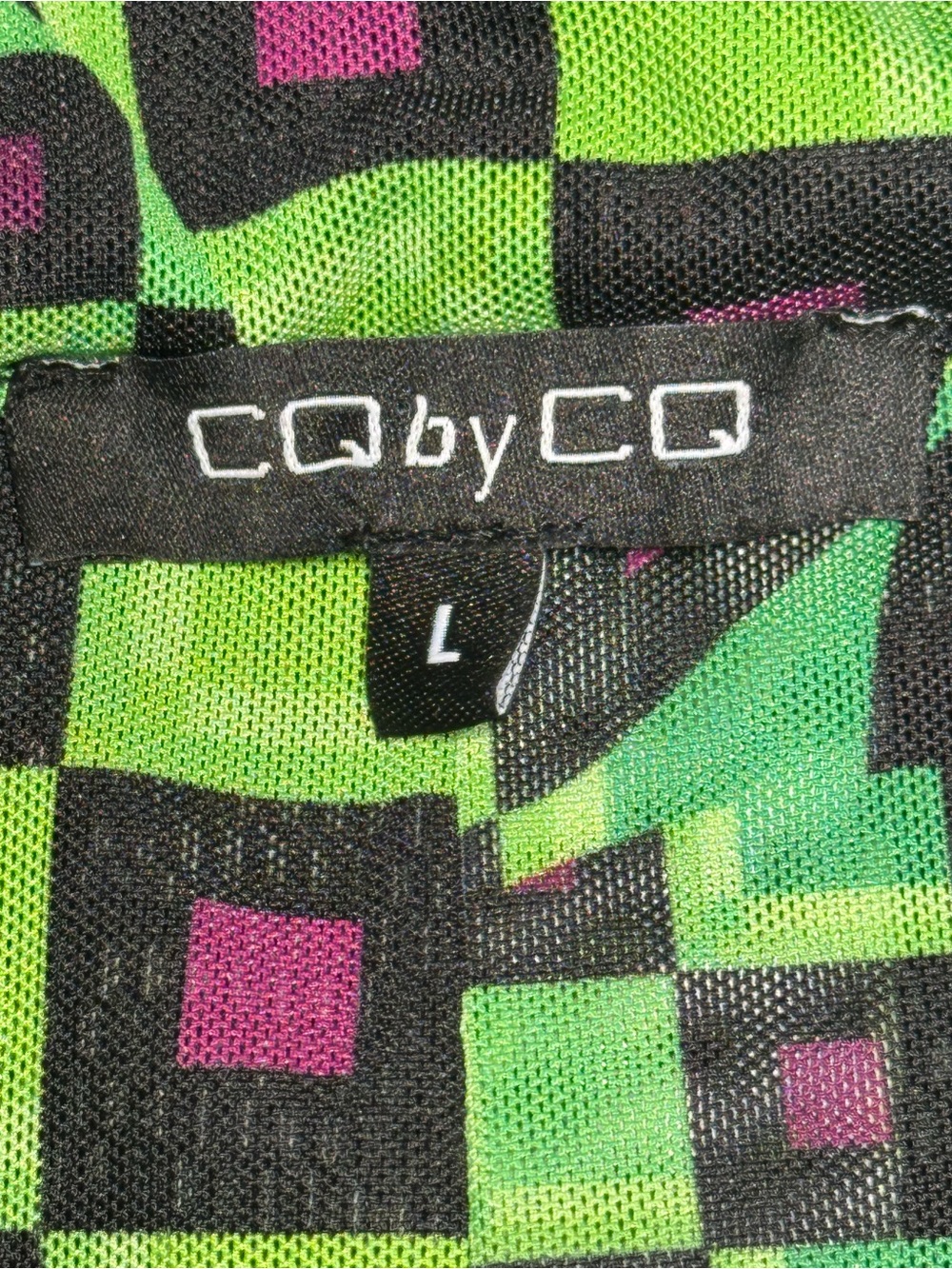 CQ by CQ Optical Checkered Green Puff-Sleeve Peplum Blazer size L Bold Artsy - Picture 10 of 13
